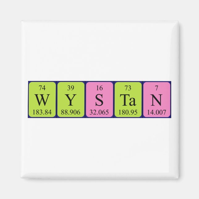 Wystan periodisk bord namn magnet (Framsidan)
