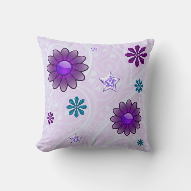 Wysteria Jeweled 3D Kudde (Framsida)
