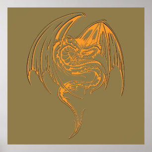 Wyvern Dragon är fantasi mytiska besvär Poster
