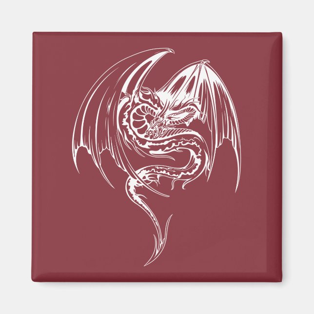 Wyvern Dragon är Fantasy Mythical Creatures Magne Magnet (Framsidan)