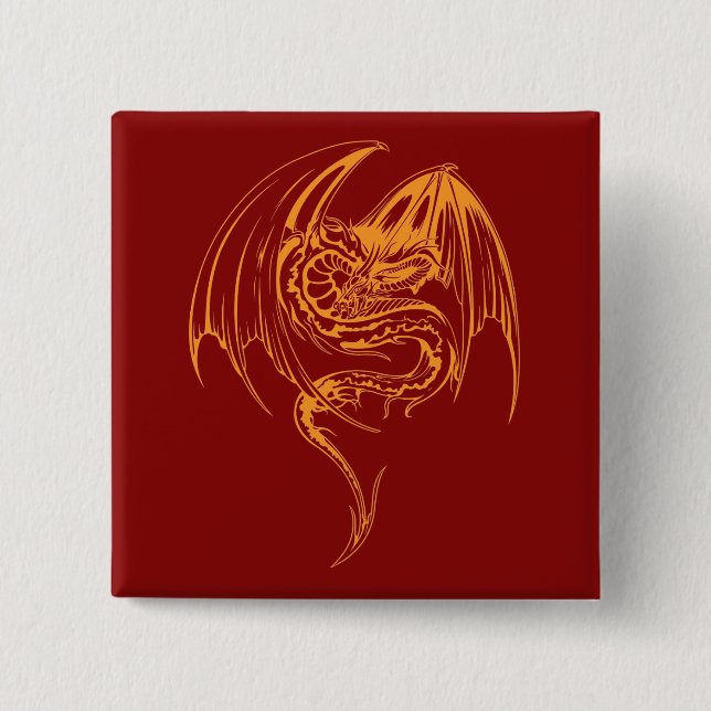 Wyvern Dragon är fantasy Mythical Creatures Pinba Knapp (Framsida)