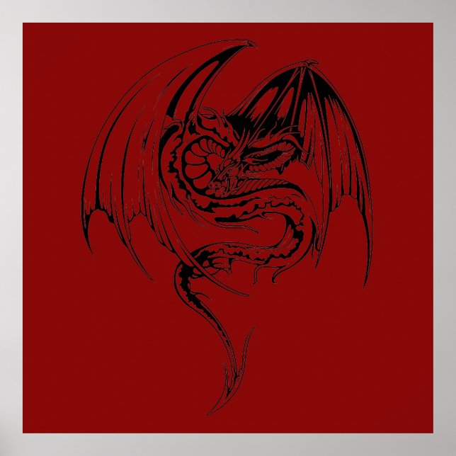 Wyvern Dragon är Fantasy Mythical Creatures Poste Poster (Framsidan)