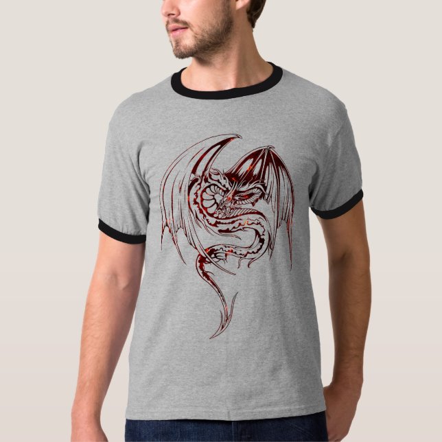 Wyvern Dragon är fantasy Mythical Creatures T-Shi T Shirt (Framsida)