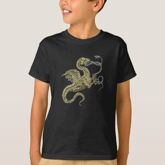 Wyvern Dragon vs. Snake Tee Shirt (Framsida)