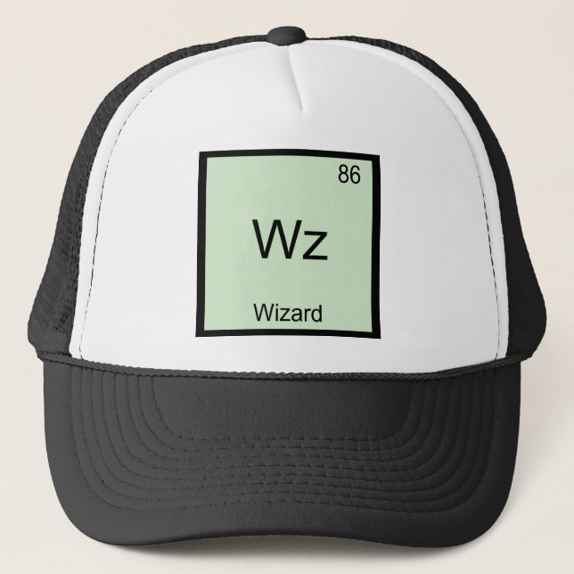 Wz - Trollkarl Roligt Element Kemi Symbol T-Shirt Truckerkeps (Framsida)
