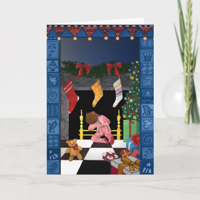 X005 Tittar för tomten Helgkort (Framsida)