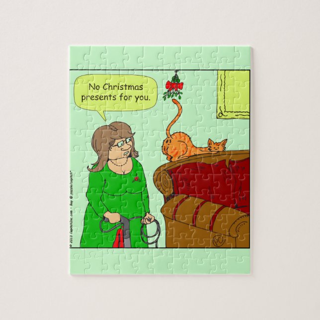 x55 Kattstumma mistletoe Julens tecknad Pussel (Vertikal)