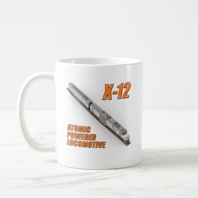 X-12 Atomdriven Lokomotiv Dubble-Sidig Mugg (Vänster)