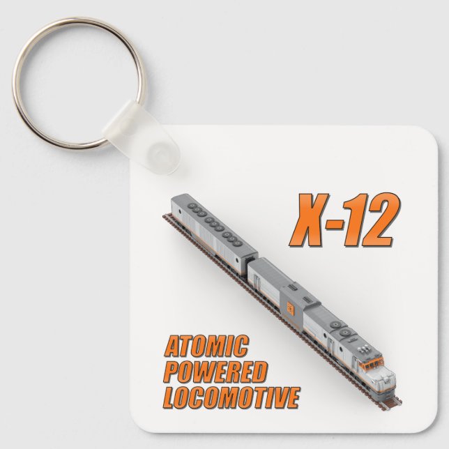 X-12 Atomdriven Lokomotiv Nyckelring med Dubbla Si (Framsida)