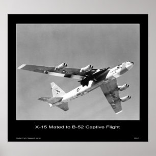 X-15 mated to a B-52 in captivebolag - NASA Poster