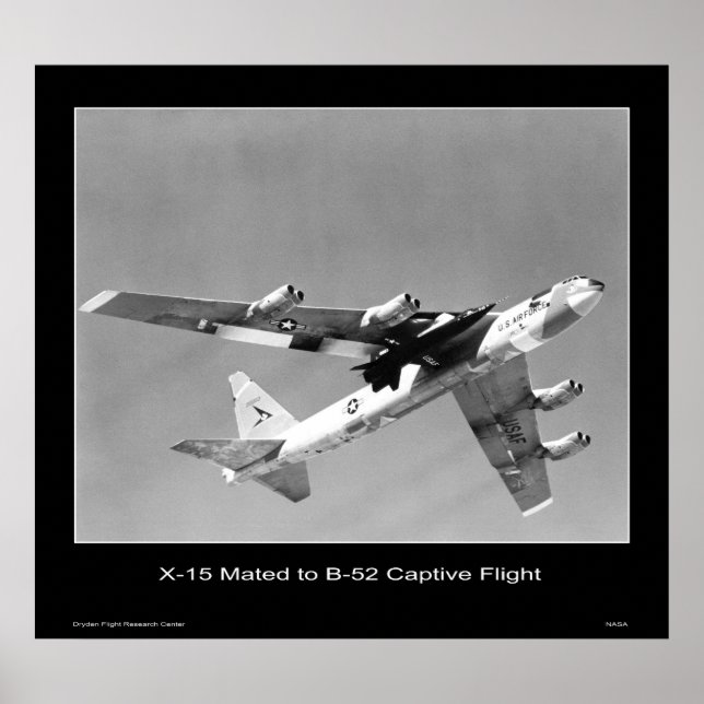 X-15 mated to a B-52 in captivebolag - NASA Poster (Framsidan)
