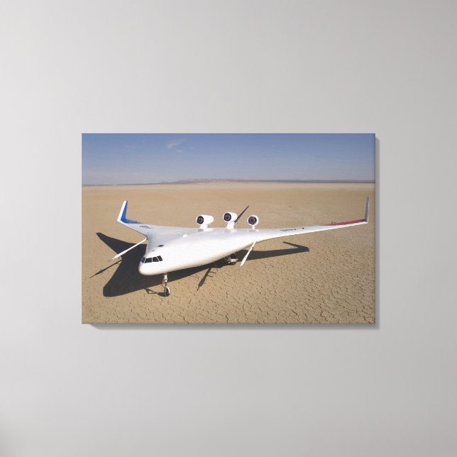 X-48B Obemannad luftfart fordon 4 i blandad Vinge Canvastryck (Framsida)