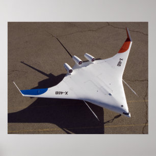 X-48B Obemannad luftfart fordon 4 i blandad Vinge Poster