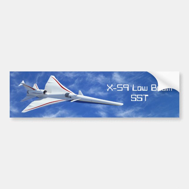 X-59 Supersonic Jet-flygplan med låg starthastighe Bildekal (Framsidan)