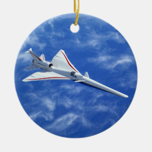X-59 Supersonic Jet-flygplan med låg starthastighe Julgransprydnad Keramik