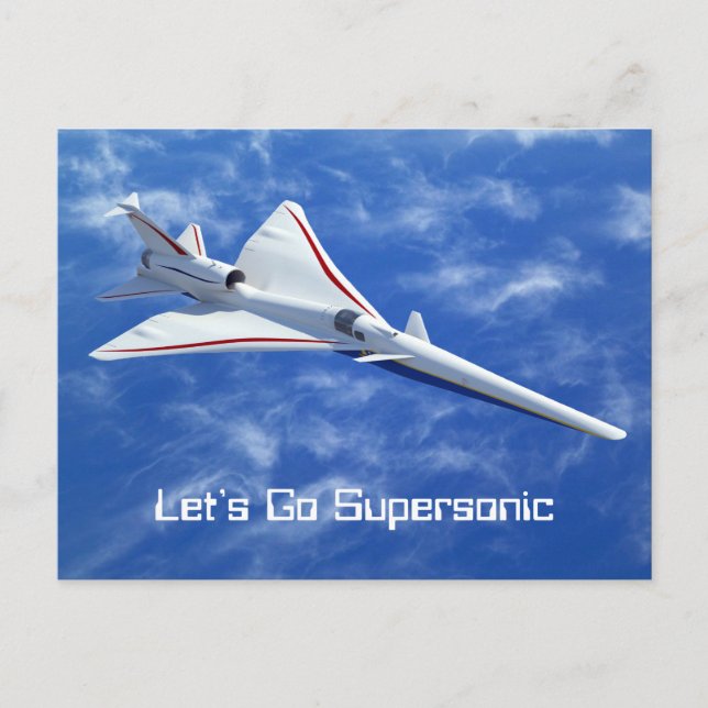 X-59 Supersonic Jet-flygplan med låg starthastighe Vykort (Framsida)
