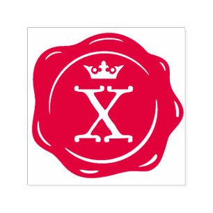 X - Antique Vax Seal Gothic Krona Initial Brev Självfärgande Stämpel