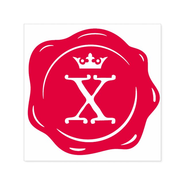 X - Antique Vax Seal Gothic Krona Initial Brev Självfärgande Stämpel (Design)