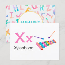 X är för Xylofon - Alfabetets Flash-kort Vykort