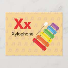 X är för Xylophone - Alphabet Flash Card Vykort