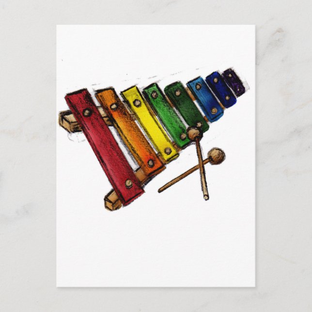 X är för Xylophone Vykort (Framsida)