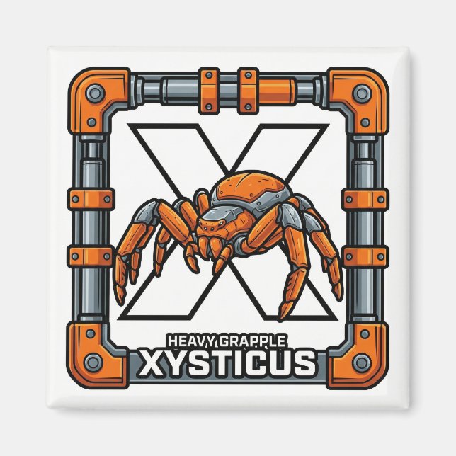 X är för Xysticus (Krabbspindel) – GTA Style ABC  Magnet (Framsidan)