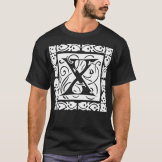 X Brev Initial Monogram Alphabet Dron boll T Shirt