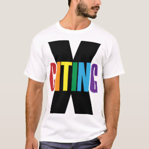 X-Citing Exciting Black Rainbow Original Brev T Shirt