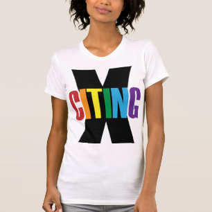 X-Citing Exciting White Rainbow Original Brev T Shirt
