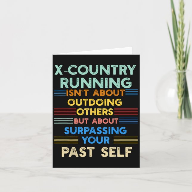 X-country Running Is Outwork Your Past Self Sitive Kort (Framsida)