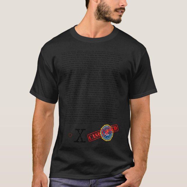 X-filer - alla händelselistor (säsong 1-9) t shirt (Framsida)