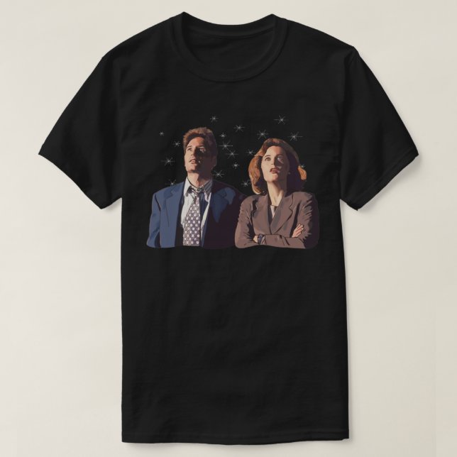 X-filerna på djupt halsen Fox Mulder och Dana Scul T Shirt (Design framsida)