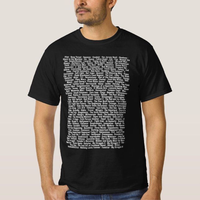 X-Files episode and movie titles  T Shirt (Framsida)