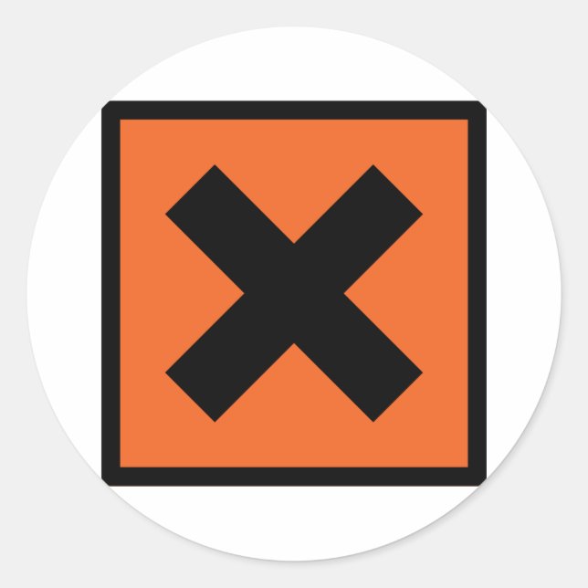 x giftigt kemiskt tecken runt klistermärke (Framsida)