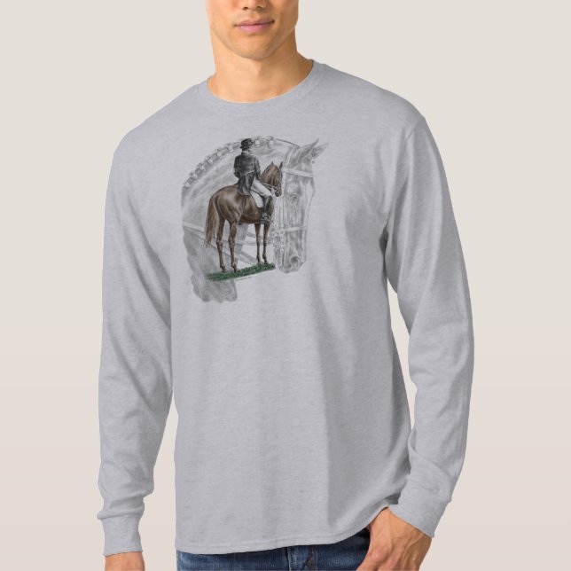 X-Halt Salute Dressage Horse T-shirt (Framsida)