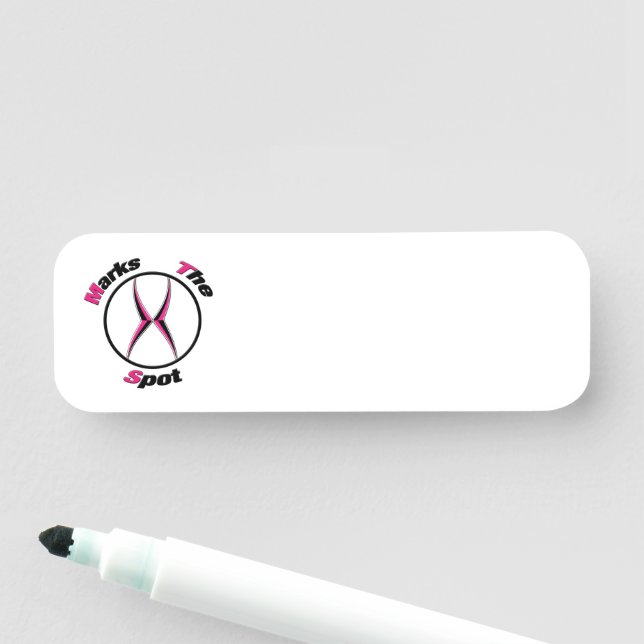 X markerar punkten namnbricka (På plats)