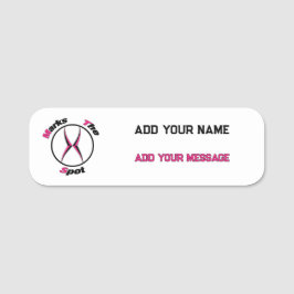 X markerar punkten namnbricka