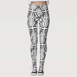 X markerar Spot Black & White Handmade Yoga Byxor
