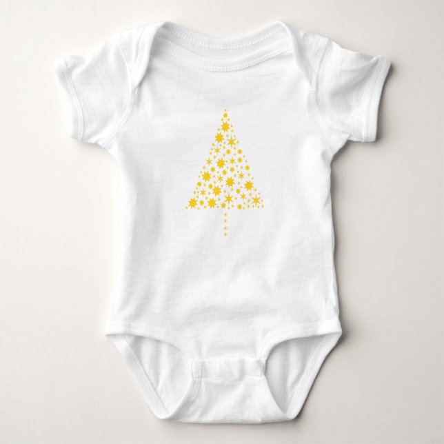 X-mas Baby goldener Weihnachtsbaum T Shirt (Framsida)