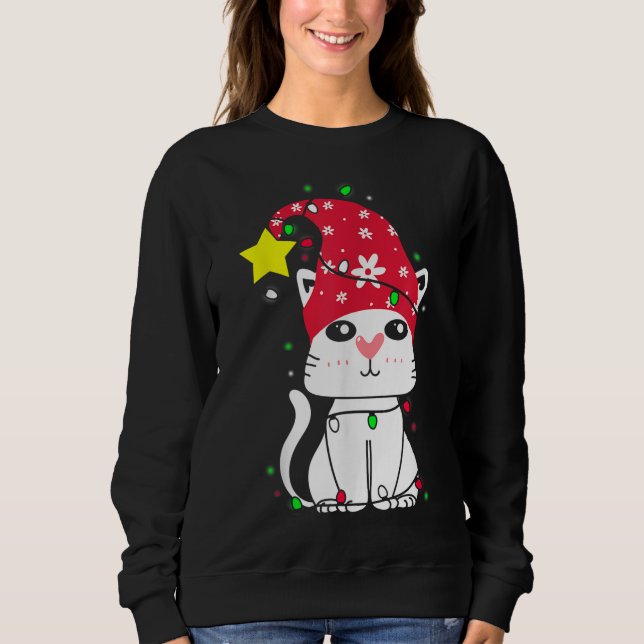 X-Mas Cat Träd, Julafton Pet Cats Kärlek Owner Äls T Shirt (Framsida)