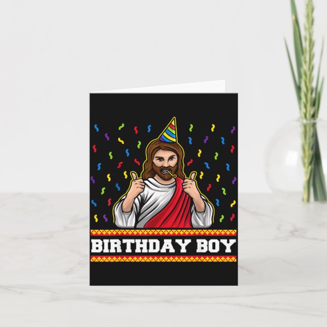 X-mas Funny Jesus Bday For Kids &amp; Adults Jesus Kort (Framsida)