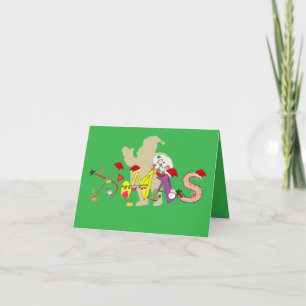 X-mas Hälsning Tack Kort