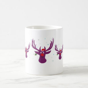 X-mas Reindeer Funny Teckning Festival Mugg