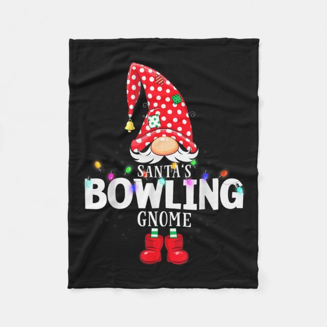X-mas Santa's Bowling Gnome Christmas Matching  Fleecefilt (Framsidan)