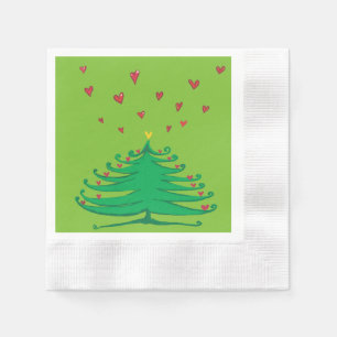 X-mas Träd Hearts myntade Pappra blöjor Pappersservett