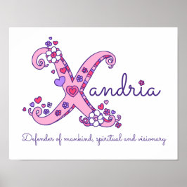 X monogram art Xandria Flickor namn poster