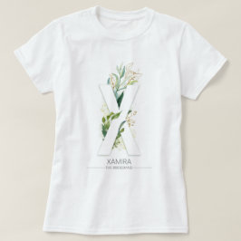 X Monogram Guld Greenery Löv Elegant T Shirt
