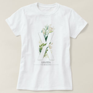 X Monogram Guld Greenery Löv Elegant T Shirt