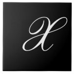 X Monogram inledande vit på svart Kakelplatta<br><div class="desc">Classic White Brev Monogram på Black Background,  X.</div>