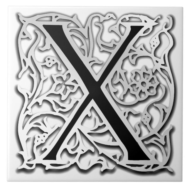 X Monogram "Silver Besque" keramiskt plattor Kakelplatta (Framsidan)